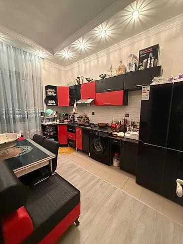 Mətbəx mebeli dəsti – qara/qırmızı rəng kombinasiya - Üst və alt asma