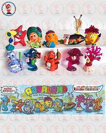 Aqualand 90 ci illerin Kinder surpriz kolleksiyasidir. kagizi var