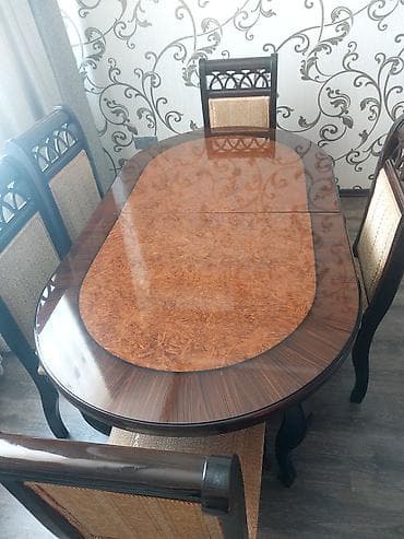 divan destleri: Qonaq otağı üçün, Açılan, Oval masa, 6 stul — 1