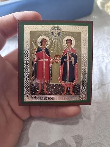 qoyun sekileri: Məhsul: Kiçik pravoslav ikonalar dəsti Təsvir: - Ağaç əsaslı, üzəri — 4