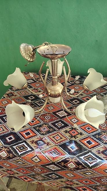 divan kreslo ustu: Çılçıraq, 5 lampa, Metal — 2