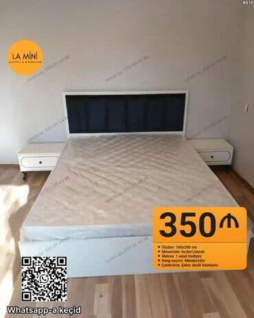 uşaqlar üçün taxta çarpayılar: - Yataq dəsti: başlıq, baza və iki ədəd tünd qollu tumbadan ibarət - — 1