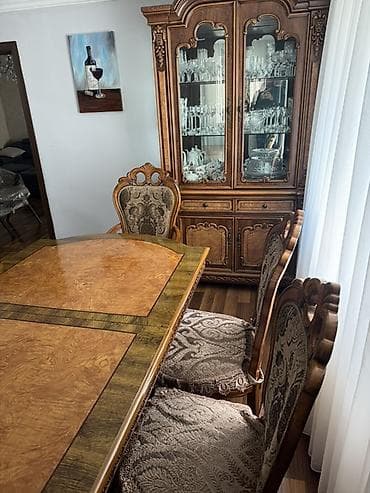 malaziya stolu: Qonaq otağı üçün, Oval masa, 6 stul — 2