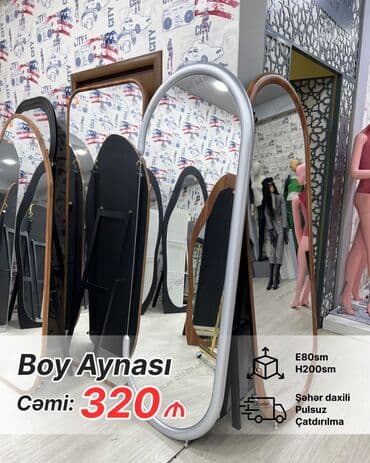 ev ucun guzgulər: Güzgü Döşəmə üstü, Sadə, Arxa işıqlı — 19