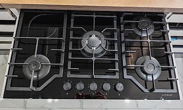 mini pec: LANCOVA qaz plitəsi – şüşə-keramika səthli, 5 ocaqlı model — 1
