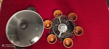 ps servis: Fondü/Qəlyanaltı seti – metal qazancı və şüşə qapaqlı tava ilə - — 2