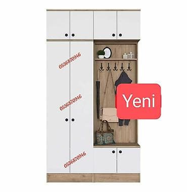 Düz dolab, Dəhliz üçün, Qarderob, Açılan, Quraşdırıla bilən, 3 qapılı