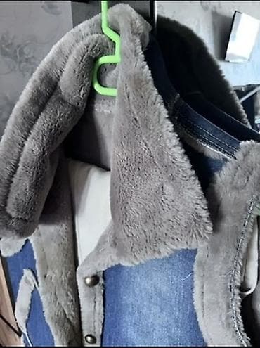 svitir: Qışlıq cins jilet – süni xəzli - Material: mavi cins parça, içi və — 2