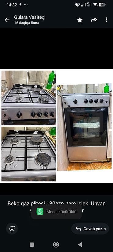 Beko qaz plitesi 180azn. tam işlek. Unvan Azadliq mt//7132b//glr