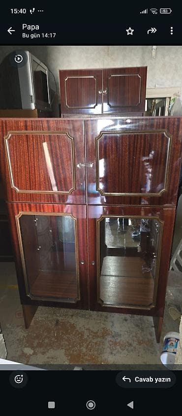 stul dəsti: Mebel dəsti – klassik vitrin və şkaf modulları - Material: ağac — 3