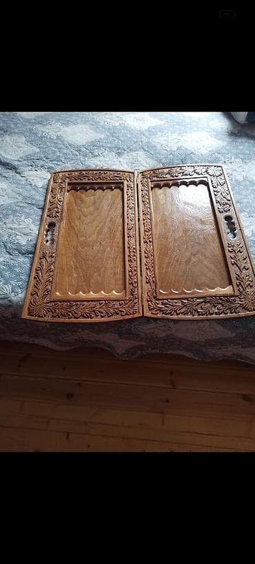 Спортивные игры: Ağac oyma nərd taxtası - Material: təbii ağac, əl işidir - Üz və — 2