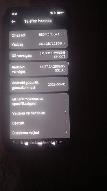Elektronika: Redmi 128 GB, rəng - Mavi, Barmaq izi — 4