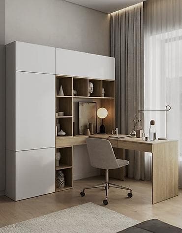 Müasir üslubda hazırlanmış çoxfunksiyalı iş masası və dolab komplekti — 2