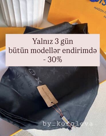 baş daşı qiymətləri: Brend şərflərin və yaylıqların replikası, qiymətlər 25 manatdan — 1