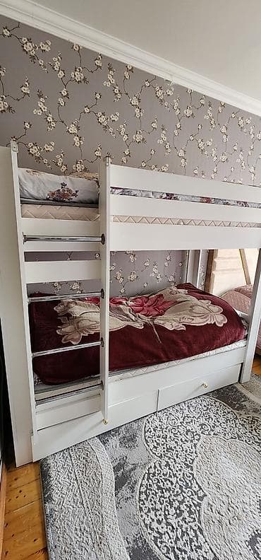 Oğlan və qız üçün, Çarpayı, Matrassız, Siyirməli, MDF