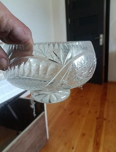 coca cola stekan: Kəsimli şüşə qablar dəsti - Material: qalın, şəffaf kəsimli şüşə - — 5