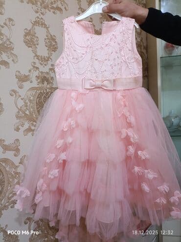 Uşaq üçün zərif ziyafət/şənlik donu – açıq çəhrayı rəngdə. satışı və