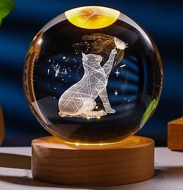 roma: LED işıqlı kristal şar lampa - Şəffaf kristal şar daxilində lazer — 8