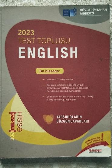 Velosiped ehtiyyat hissələri: Məhsul: “2023 Test Toplusu – English” (DİM) Təsvir: - Dövlət İmtahan — 1