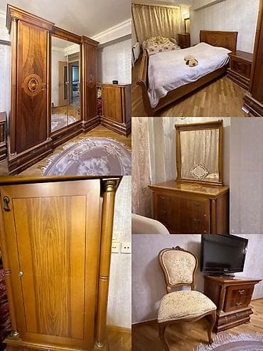 Otaq bitkiləri: İkinəfərlik çarpayı, Dolab, Komod, 2 tumba, İşlənmiş — 1