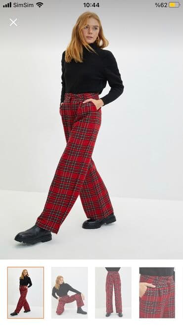 mersedes alt paltarı: Qırmızı bol paçalı şalvar — 1