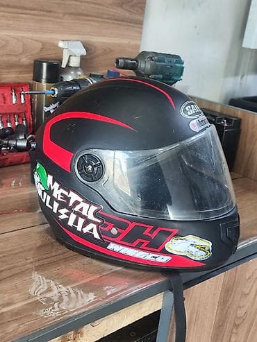 kiredit maped: Tam üzlü motosiklet dəbilqəsi - Rəng: mat qara, qırmızı qrafika və — 3