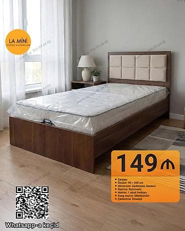 taxta 5 15: Təknəfərlik çarpayı, Bazasız, Matras ilə, Siyirməsiz — 1