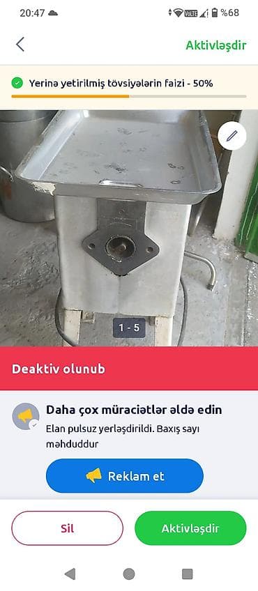 Sənaye tipli ətçəkən maşın - Güclü elektrik mühərriki ilə yüksək