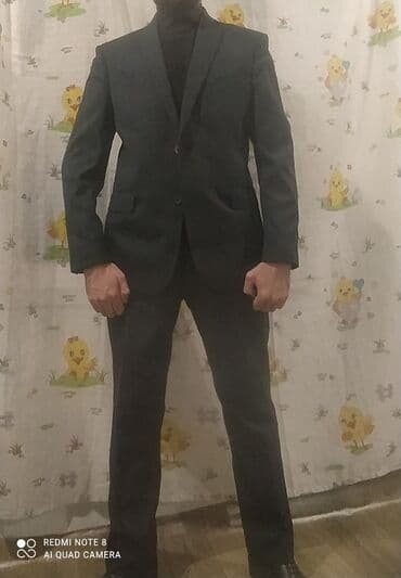 kisi pencekleri: Kişi kostyumu – qrafit tünd boz rəngdə klassik model. - İki hissə — 1