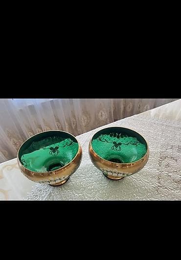 iran məhsulları: Məhsul: Bəzəkli şüşə kompot/qab dəsti (2 ədəd) - Material: Qalın şüşə — 4