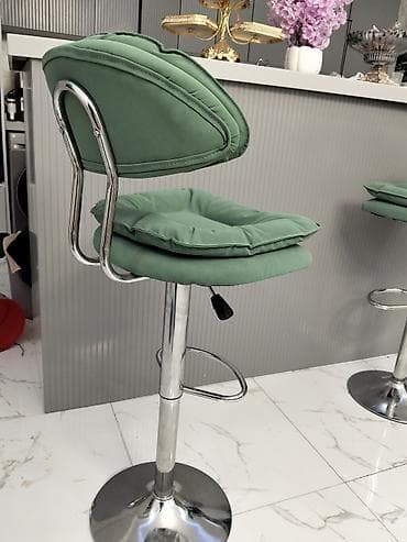 stullar islenmis: Bar taburesi – qaz liftli, fırlanan model - Rəng: yaşıl - Oturacaq və — 3