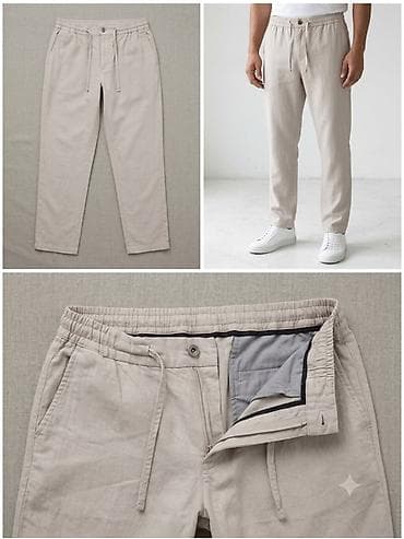 kişi şalvarları: Süvari original Ölçü 48 – bej rəng - Stil: gündəlik və smart-casual — 1