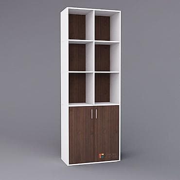 Kitab rəfi və şkaf kombinasiyası - Dizayn: İki rəngli (ağ korpus