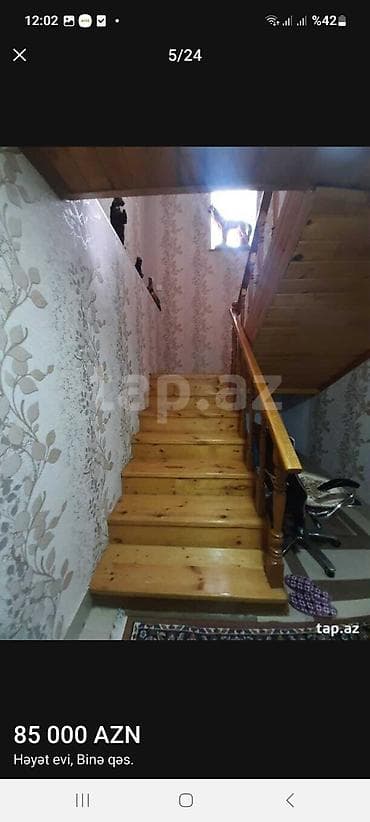 bina az ev alqi satqisi: Binə qəsəbəsində həyət evi. ışıq, qaz, su, kombi, 5 otaqlı sənət — 5