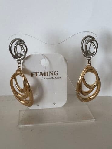 sirqalar qizil: Bu zərif qadın asma sırğaları FEMING aksesuarlarıdır. Gümüşü yuxarı — 1