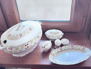 Nahar dəsti, rəng - Ağ, Farfor, 6 nəfərlik