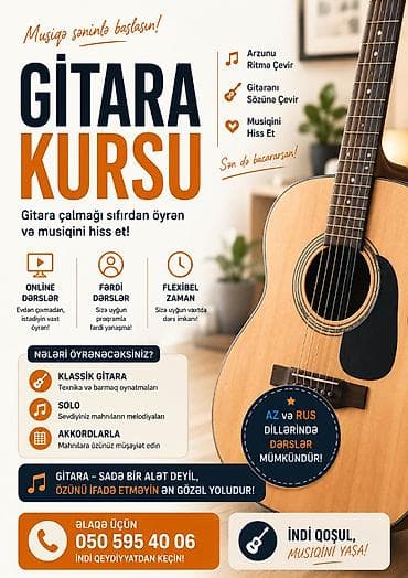 klas 6: Gitara kursu – musiqiyə səninlə başla! - Sıfırdan gitara çalmağı — 1