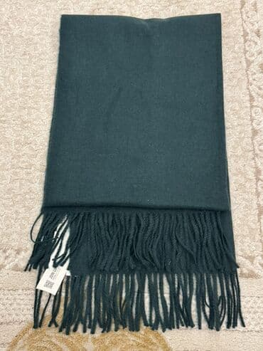 ZARA kişi şarfı – tükcüklü kənarlı model - Rəng: tünd yaşıl