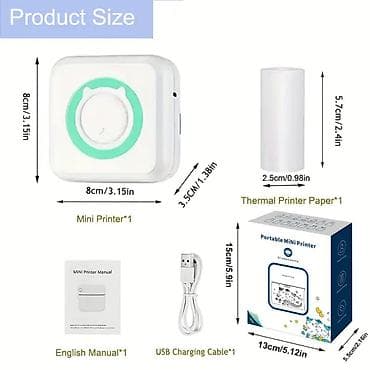 Офисная техника: Portativ Termal Mini Printer – Bluetooth Xüsusiyyətlər: - Kompakt — 3