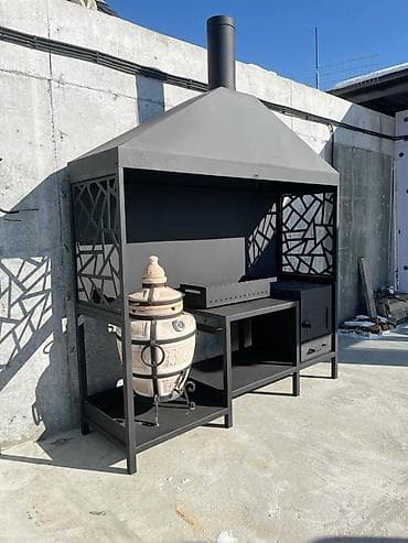 Manqallar, qrillər, barbekyu: Açıq hava üçün peşəkar kömür/manqal stolu və modul mətbəx komplekti - — 6