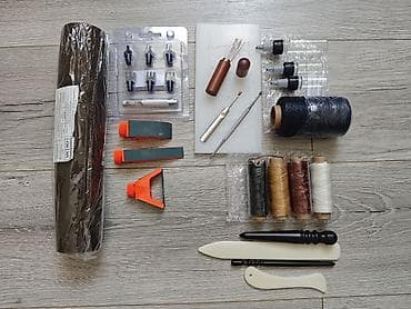 acar nabor: Dəri ilə işləmək üçün peşəkar alət və materiallar dəsti Tərkib: - — 1