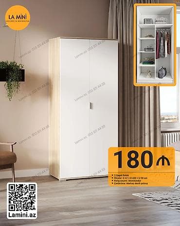 2 qapılı, Ağ, Açılan, Düz dolab — 1