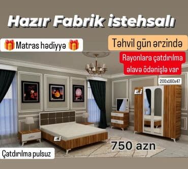 односпальная кровать: *Yataq Dəsti 650Azn💥* ✔️Matras hədiyyə ✔️Rəng seçimi var *✔️ — 3