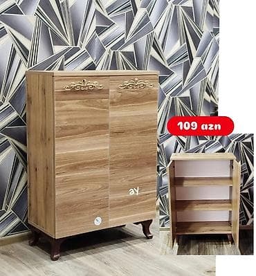 2 qapılı, Qəhvəyi, Taxta Ayaqqabı dolabı