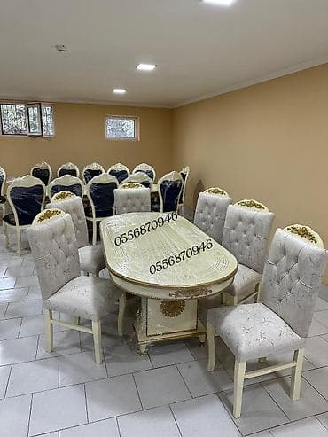 Qonaq otağı üçün, Yeni, Açılmayan, Dördbucaq masa, 6 stul — 6