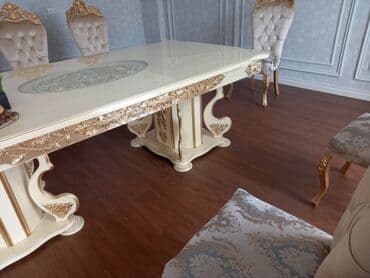 Qonaq otağı üçün, Yeni, Dördbucaq masa, 8 stul — 1