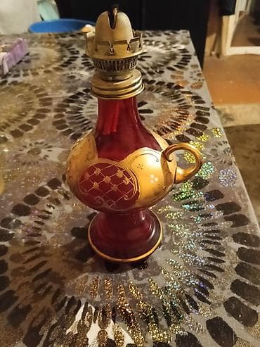 bas gitara: Qədimi üslubda şüşə kerosin lampası - Material: qalın qırmızı (ruby) — 4