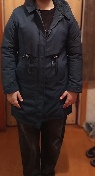 işci geyimi: Qışlıq qadın/ kişi parkası – tünd mavi rəngdə - Uzun modellidir — 1