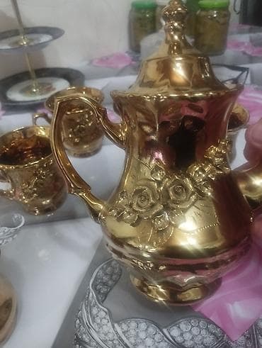 sultan tekstil: Çay dəsti, rəng - Qızılı, Keramika — 3