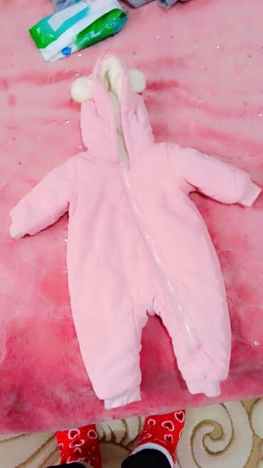 3D panellər: Uşaq üçün qışlıq kombinezon - Rəng: açıq çəhrayı - Model: kapüşonlu — 2